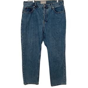 Everlane The Cheeky Jean 31 Cropped 26.5 Inseam Button Fly Denim Medium Wash